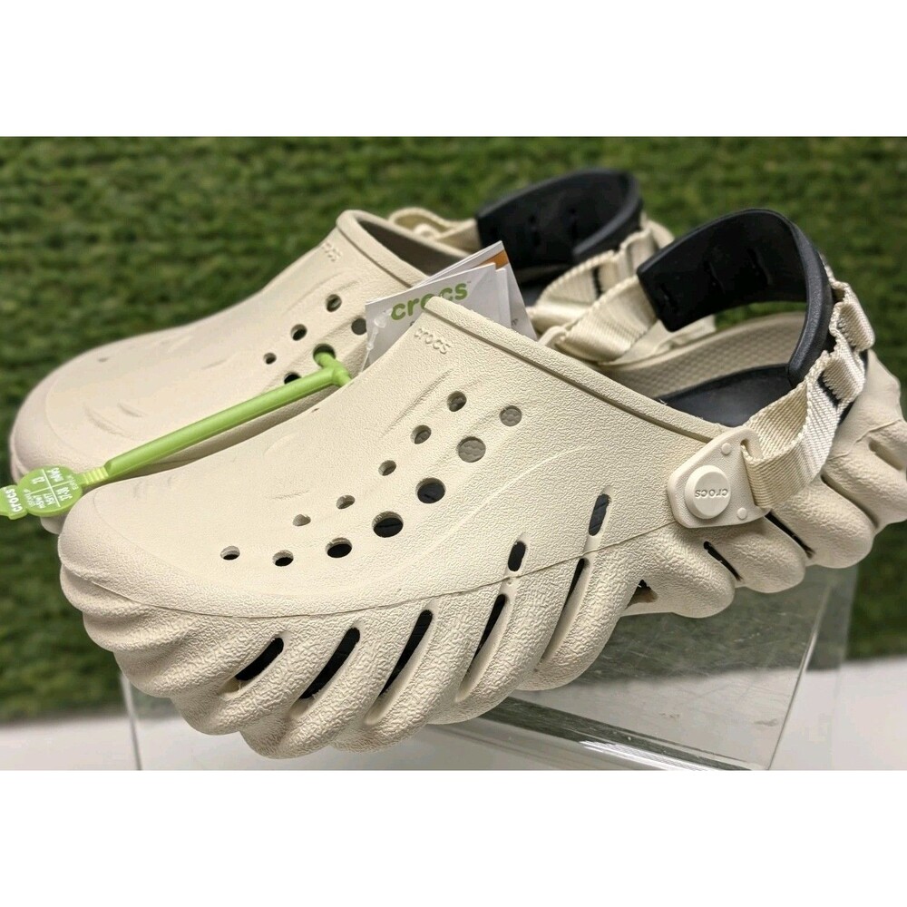 Crocs Men's 5 Women's 7 Bone Beige Echo Clog Sporty Lightweight Sandals Comfort